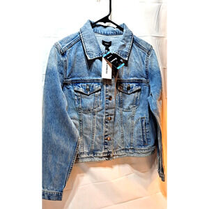 Express Jeans Women's Blue Denim Jacket Size L Light Wash